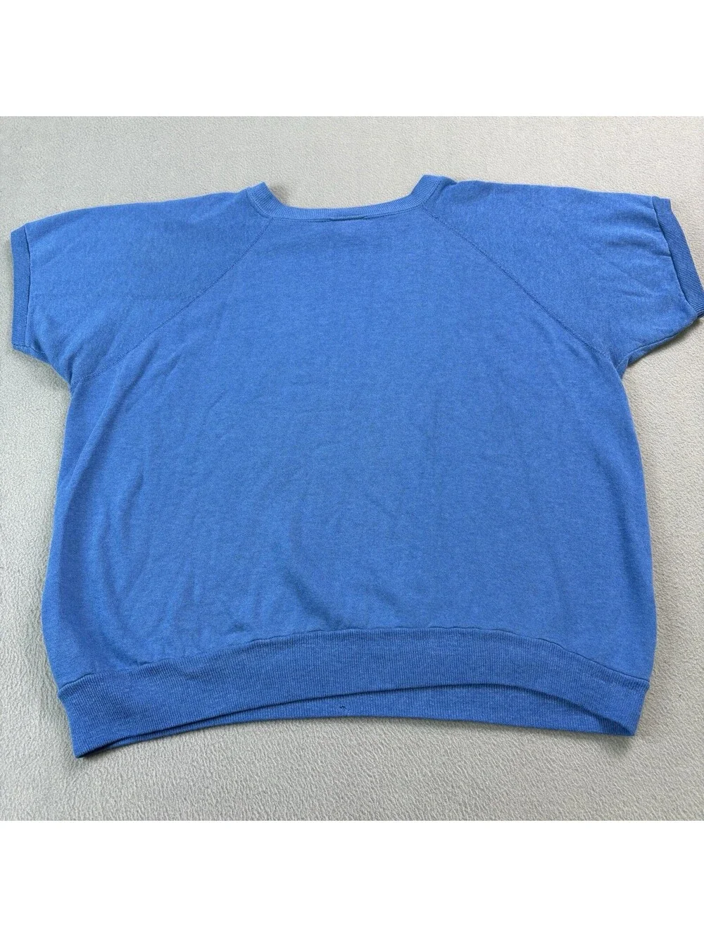 Vintage 70s 80s Blank Short Sleeve Crewneck Sweatshirt Boxy Med / Large 21.75x20
